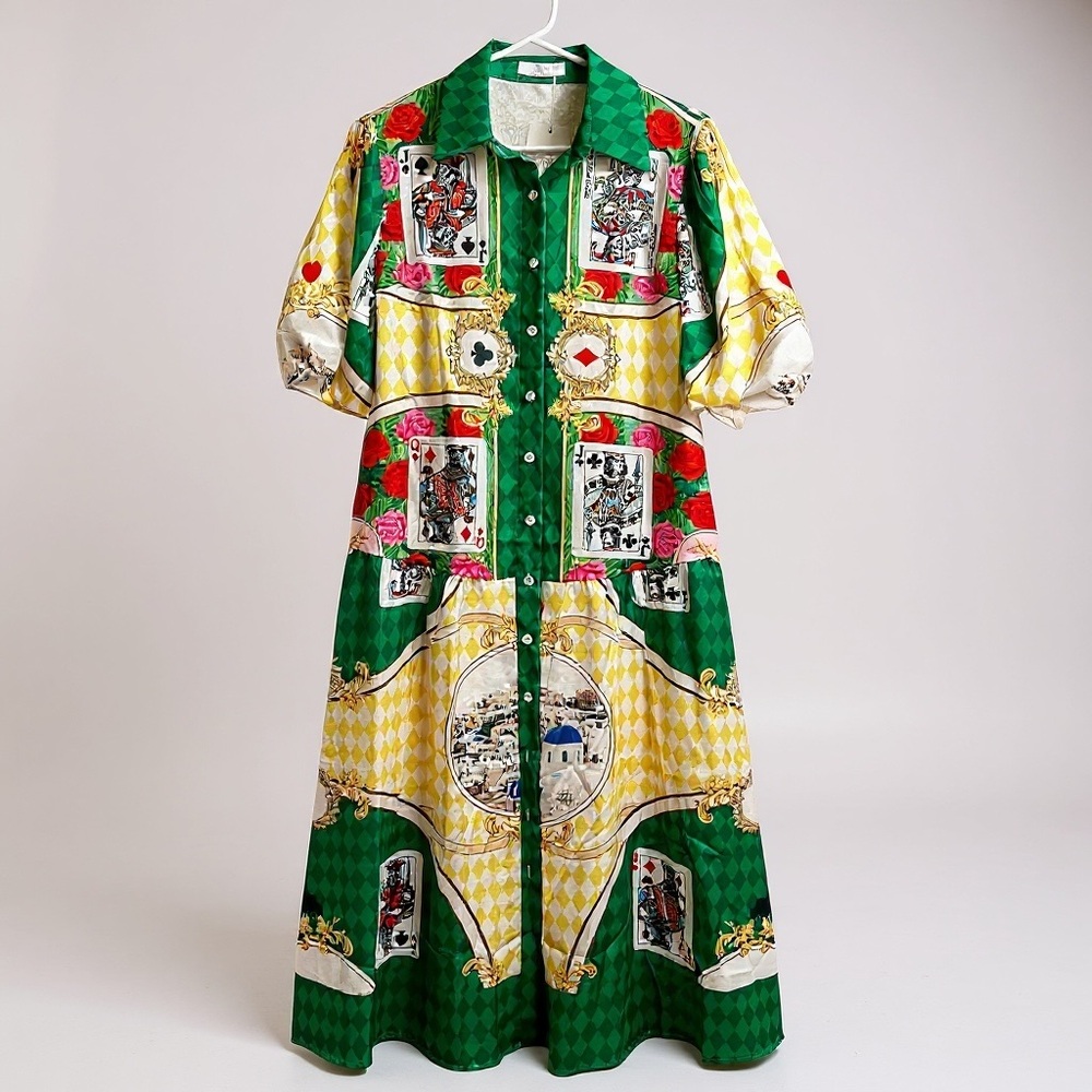 NWT Endless Moon Playing Card Resort Wear Dress